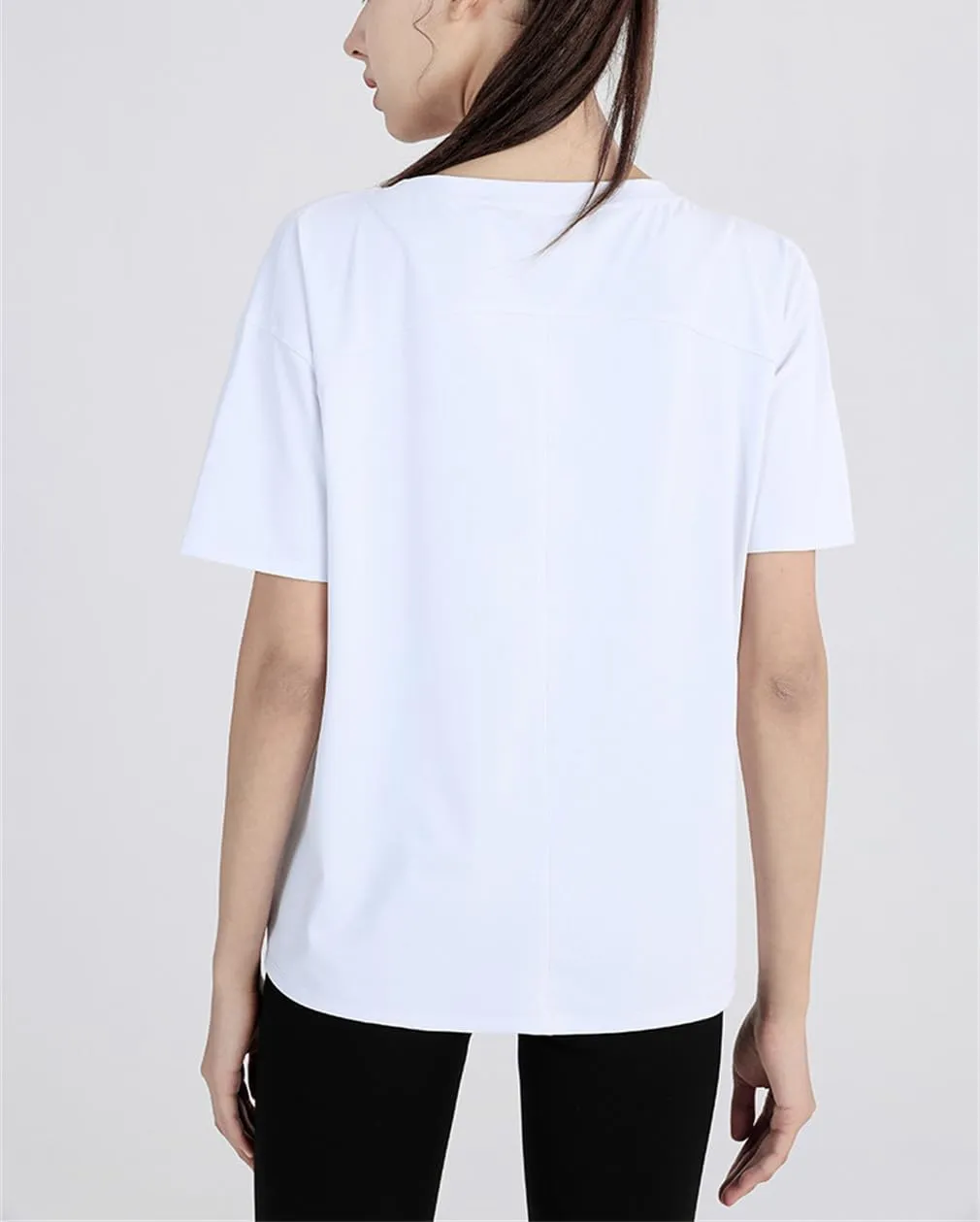 Summer Women Loose Yoga Shirts Short Sleeves Sport T-Shirts Bandage Running Shirt Girls Quick Dry Gym Fitness Tee Tops Sportw