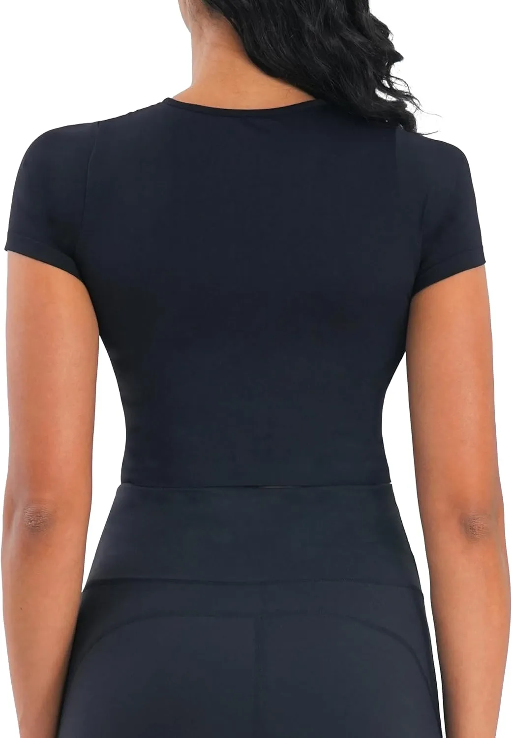 Sunzel Short Sleeve Fitted Basic T Shirts for Women, Soft Crew Neck Basic Crop Tee Cute Trendy Summer Tops Tight Tees