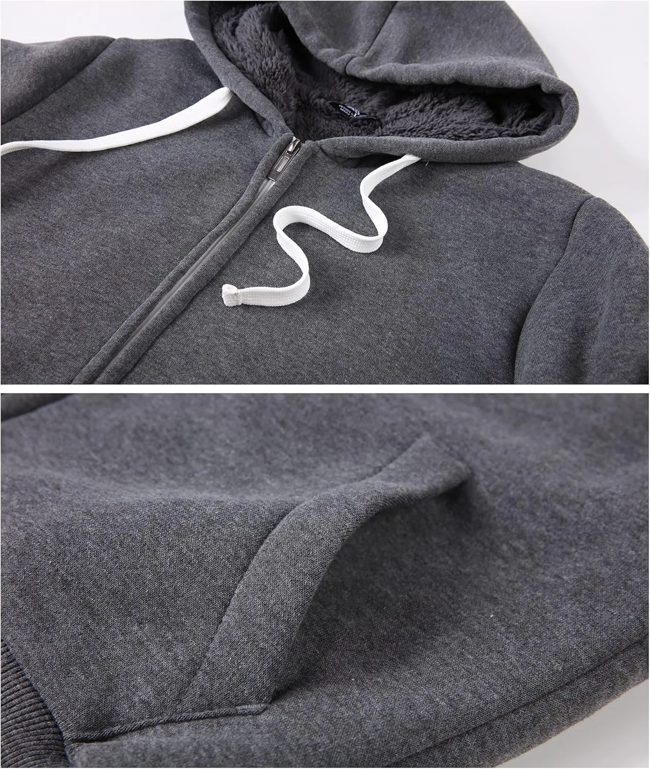 SWISSWELL Hoodies for Women Winter Fleece Sweatshirt - Full Zip Up Thick Sherpa Lined Hooded Jacket