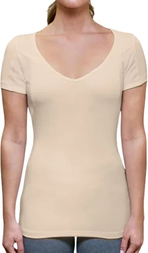 T THOMPSON TEE Women's Sweatproof Undershirt | Deep V Neck | Slim Fit | with Sweat Pads