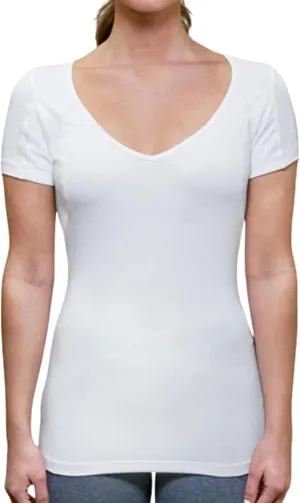 T THOMPSON TEE Women's Sweatproof Undershirt | Deep V Neck | Slim Fit | with Sweat Pads