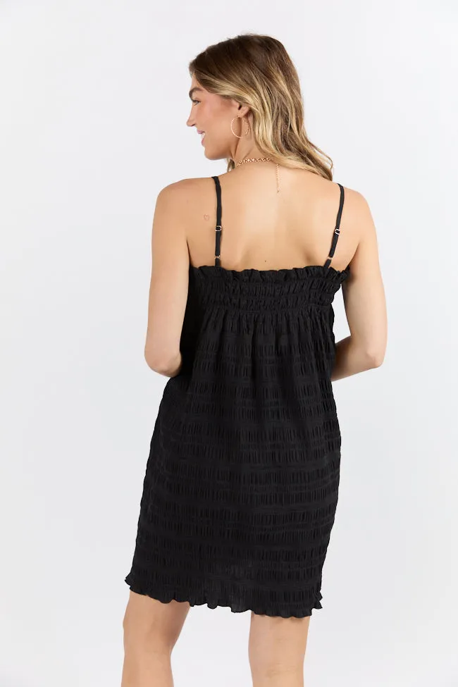 Tidal Tango Black Textured Shift Romper Dress FINAL SALE