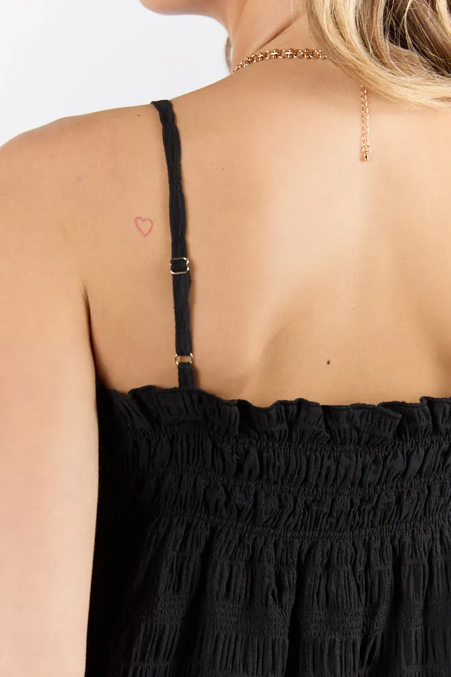 Tidal Tango Black Textured Shift Romper Dress FINAL SALE
