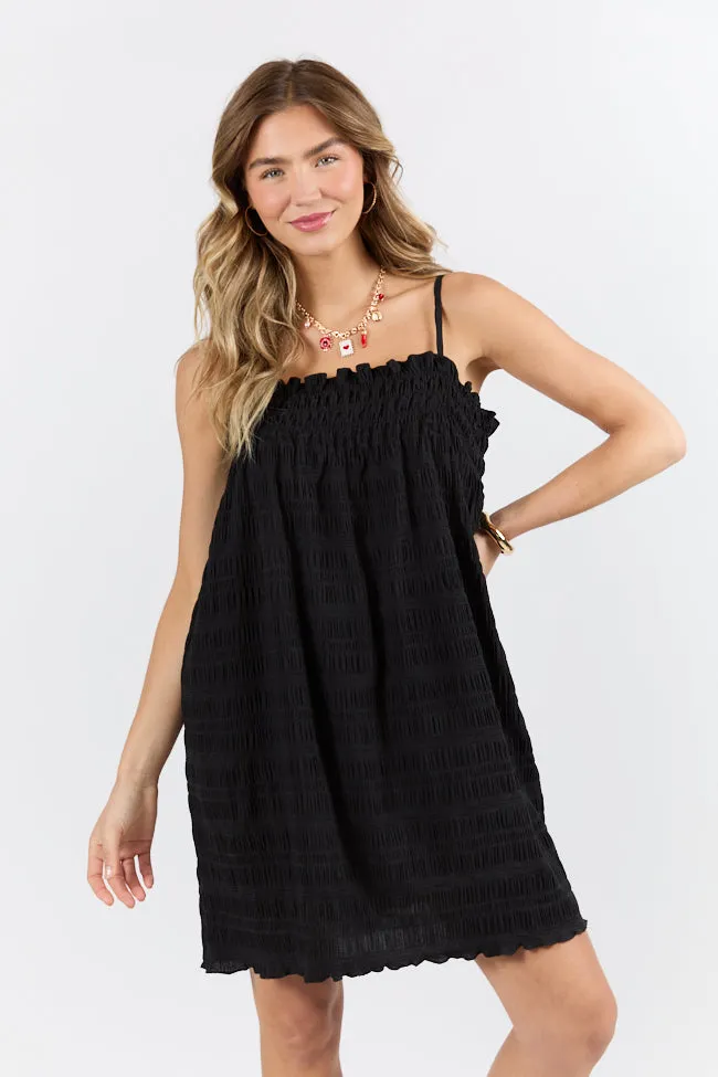 Tidal Tango Black Textured Shift Romper Dress FINAL SALE