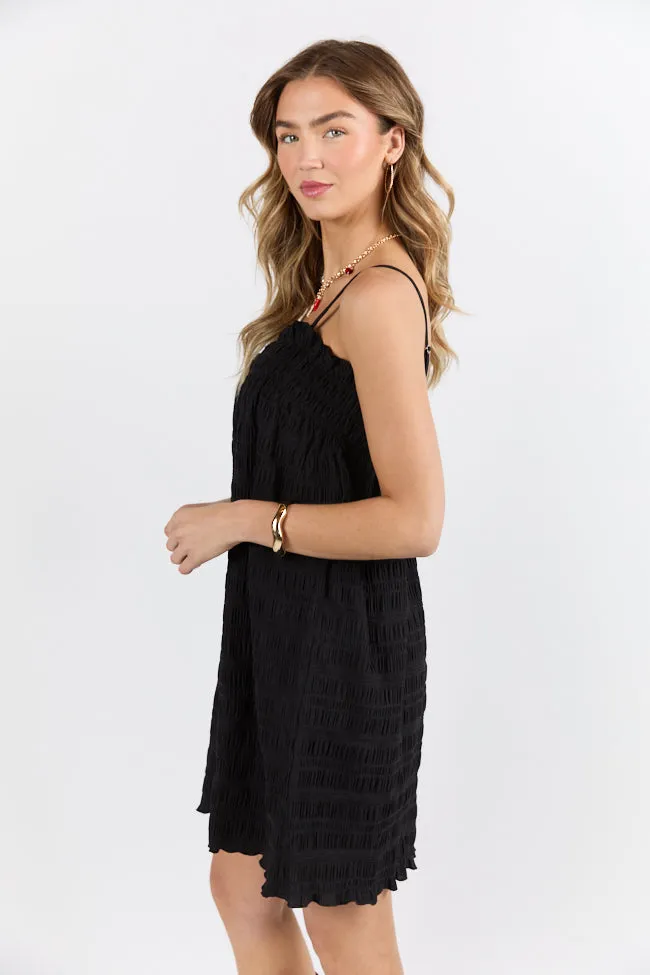Tidal Tango Black Textured Shift Romper Dress FINAL SALE