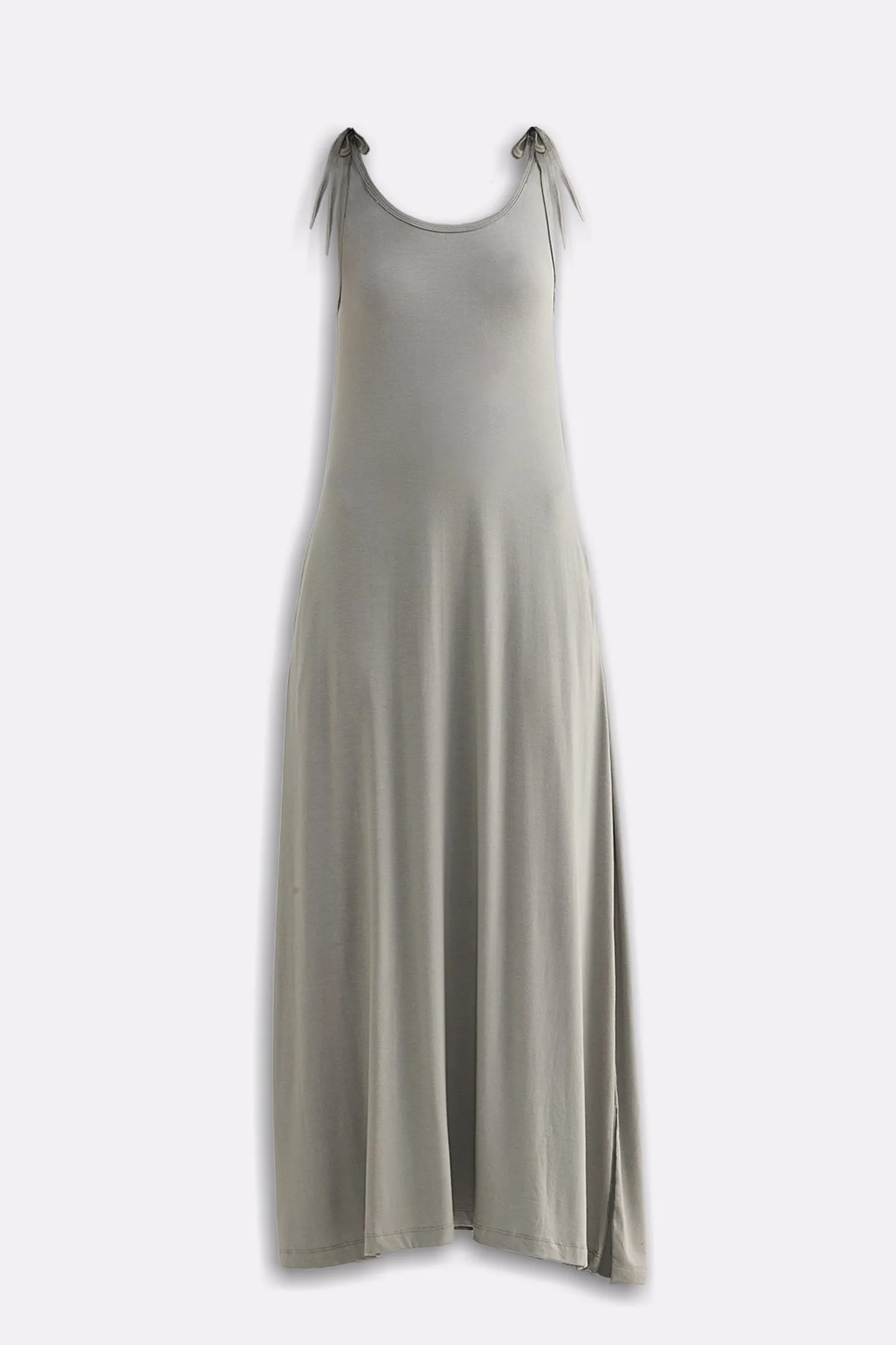 Tie-Detail Maxi Dress in Light Olive