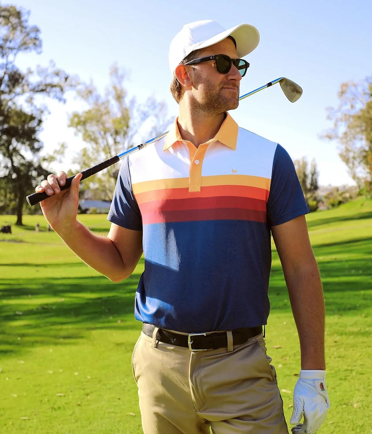 Tipsy Elves Men's Athletic Fit Golf Polo Shirt - Performance Golf Shirt for Men w/ 4-Way Stretch Moisture Wicking Fabric