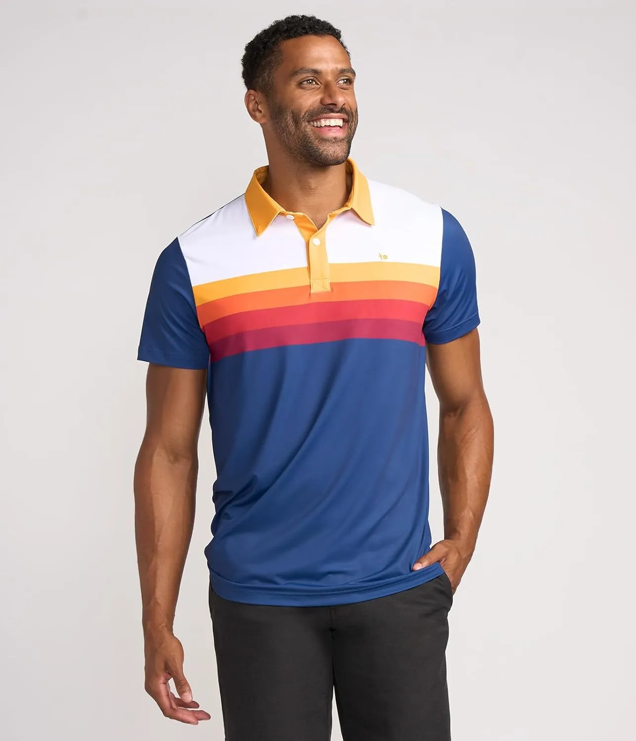 Tipsy Elves Men's Athletic Fit Golf Polo Shirt - Performance Golf Shirt for Men w/ 4-Way Stretch Moisture Wicking Fabric