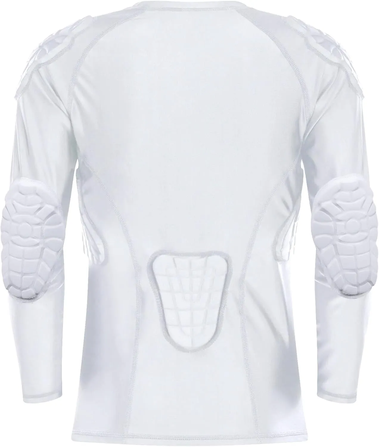TUOY Youth Padded Chest Rib Protector Shirt for Football Baseball Martial Art Padded Compression Shirt Long Sleeve