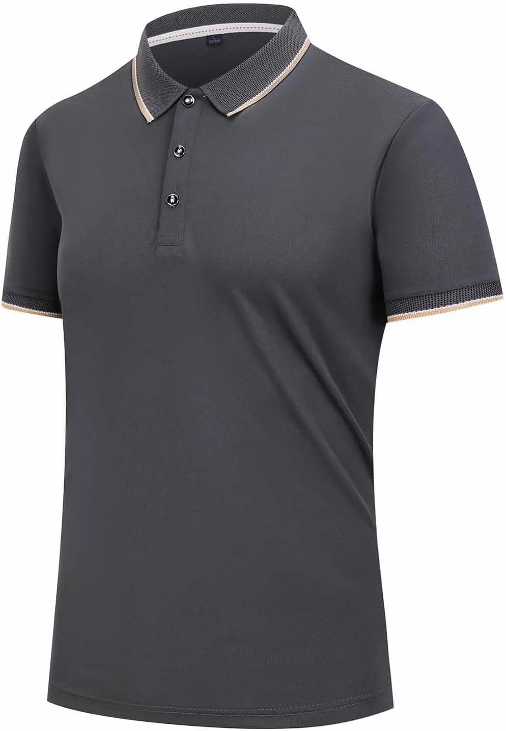 Unisex Polo Shirts Moisture Wicking Quick-Dry Short Sleeve 3 Buttons Solid Golf Shirt Casual Premium Summer Workout Tee Tops