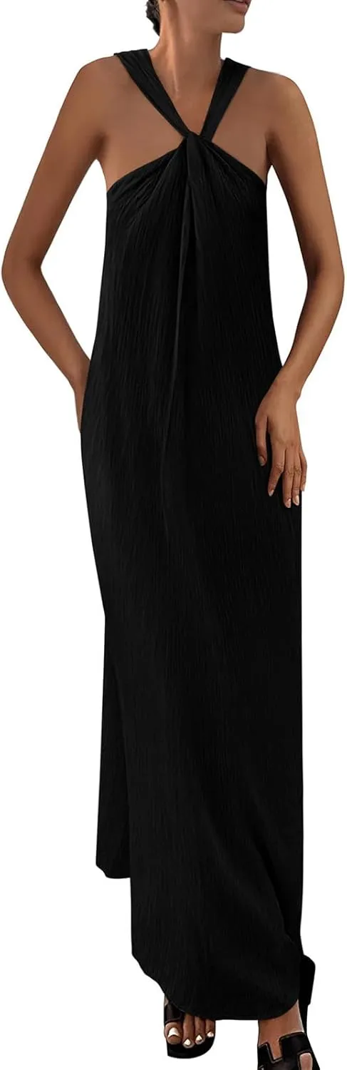 Wedding Guest Dress for Women Strappy Sleeveless Maxi Long Dress Casual Summer Beach Vaaction Loose Flowy 2025