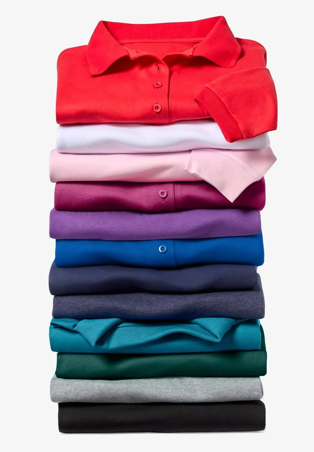Woman Within Plus Size Long-Sleeve Polo Shirt