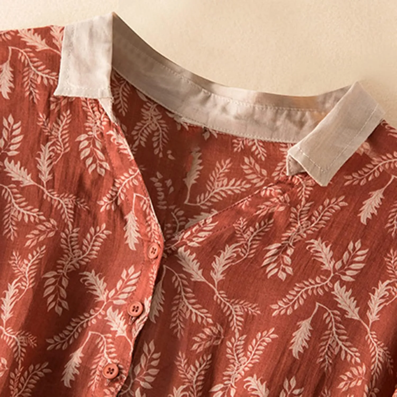 Women Cotton Linen Korean Style Fashion A-Line Dresses Summer Half Sleeve Lace-Up Waist-Defined Floral Casual Dress