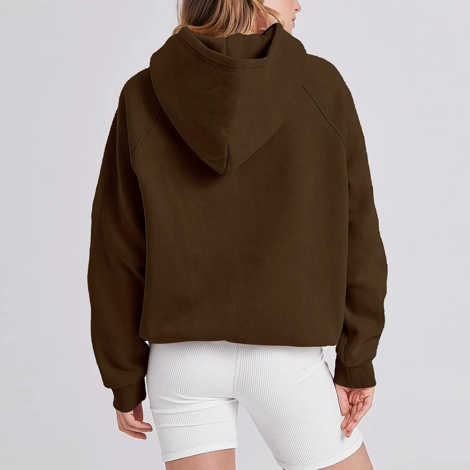 Women Hoodies Fleece Oversize Sweatshirt Casual Basic Long Sleeve Athletic Workout Pullover Fall Clothes