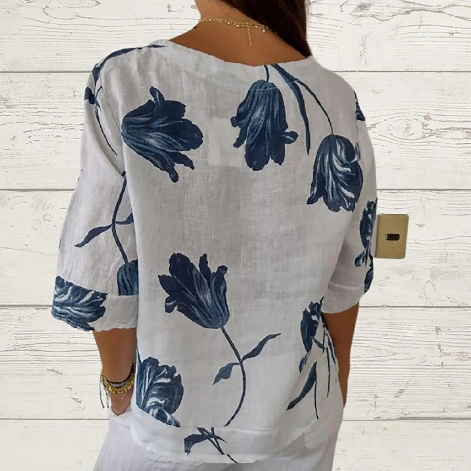 Women Linen Shirts Autumn and Winter Work Daily Long Sleeved Slim Light Blue Shirt Top Women Blouses Linen Blouses