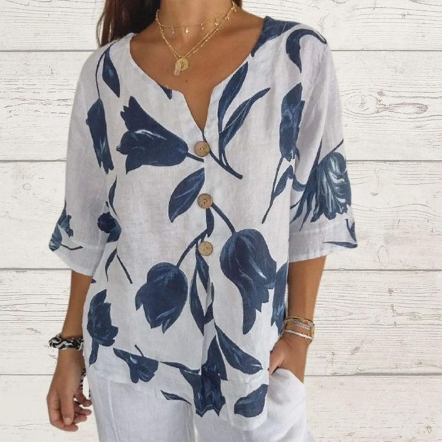 Women Linen Shirts Autumn and Winter Work Daily Long Sleeved Slim Light Blue Shirt Top Women Blouses Linen Blouses