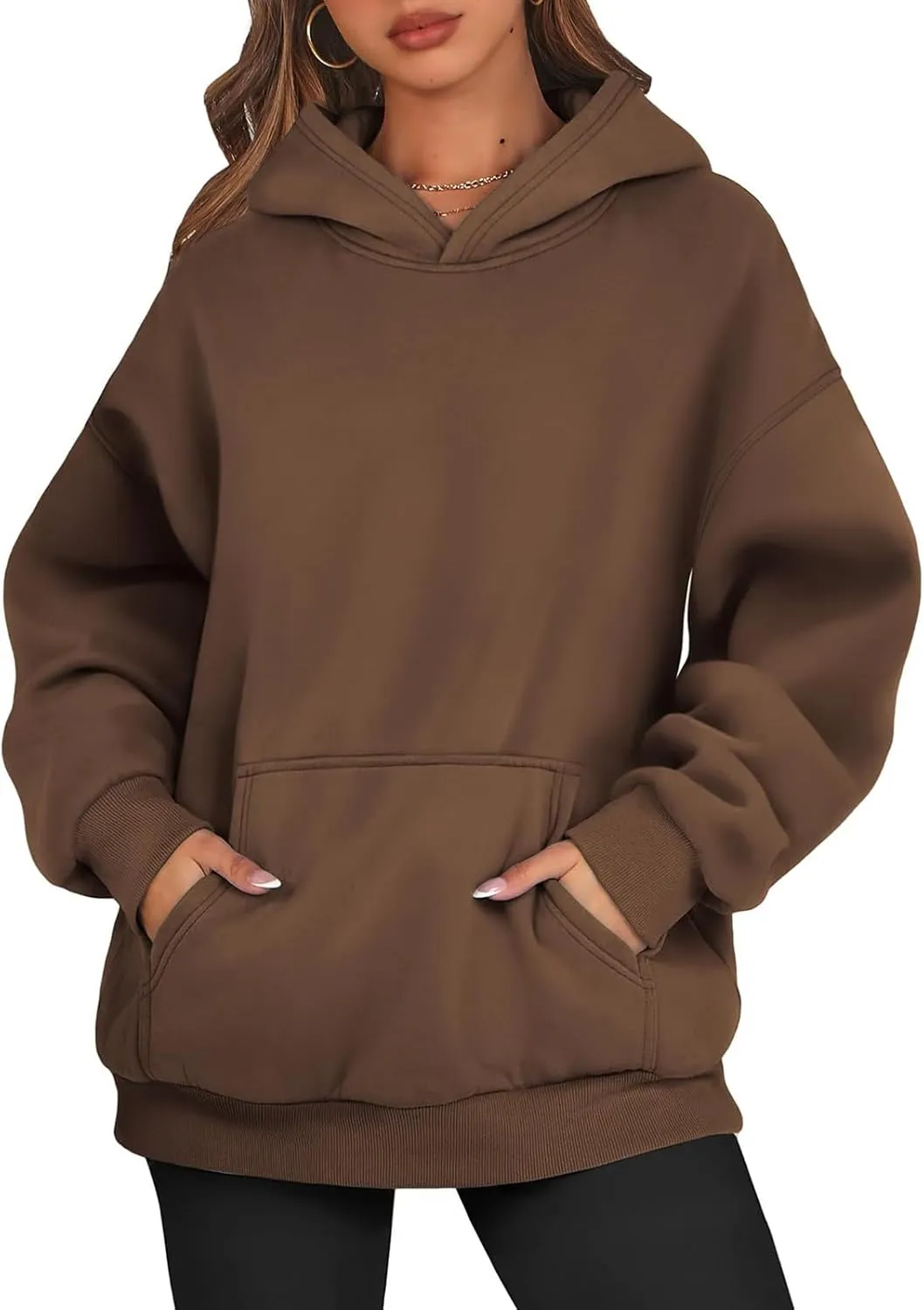 Women Oversized Hoodie Fleece Sweatshirts with Pockets Casual Loose Y2K Hoodie Long Sleeve Comfort Colors Sweatshirts