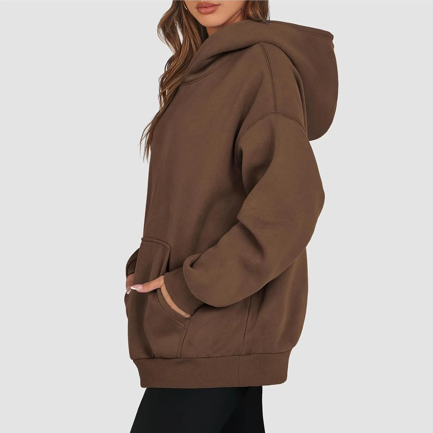 Women Oversized Hoodie Fleece Sweatshirts with Pockets Casual Loose Y2K Hoodie Long Sleeve Comfort Colors Sweatshirts