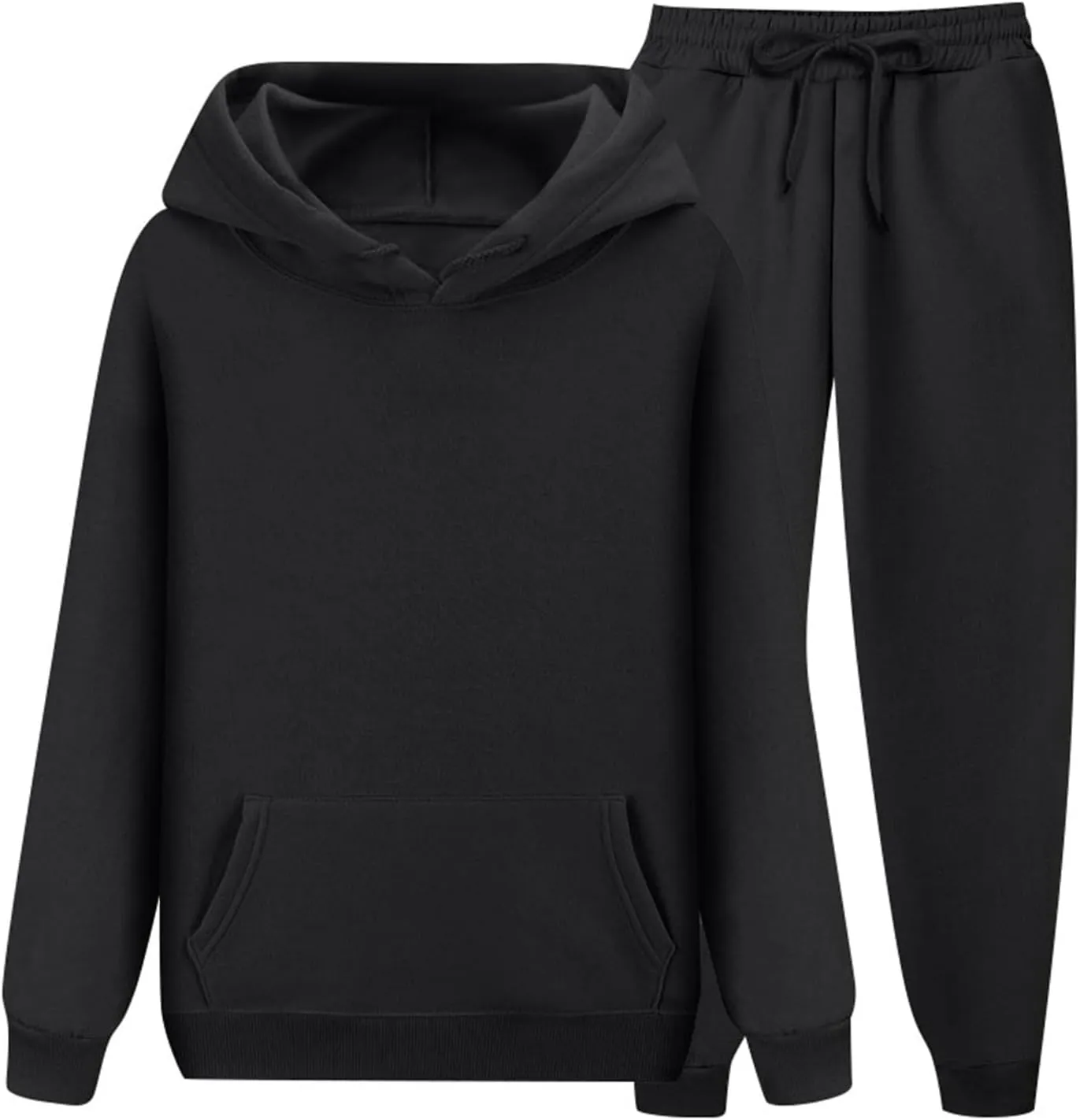 Womens 2 Piece Outfits Fall Oversized Workout Sets Lounge Sweatshirt with Pockets Jogger Hoodies and Pants Sets
