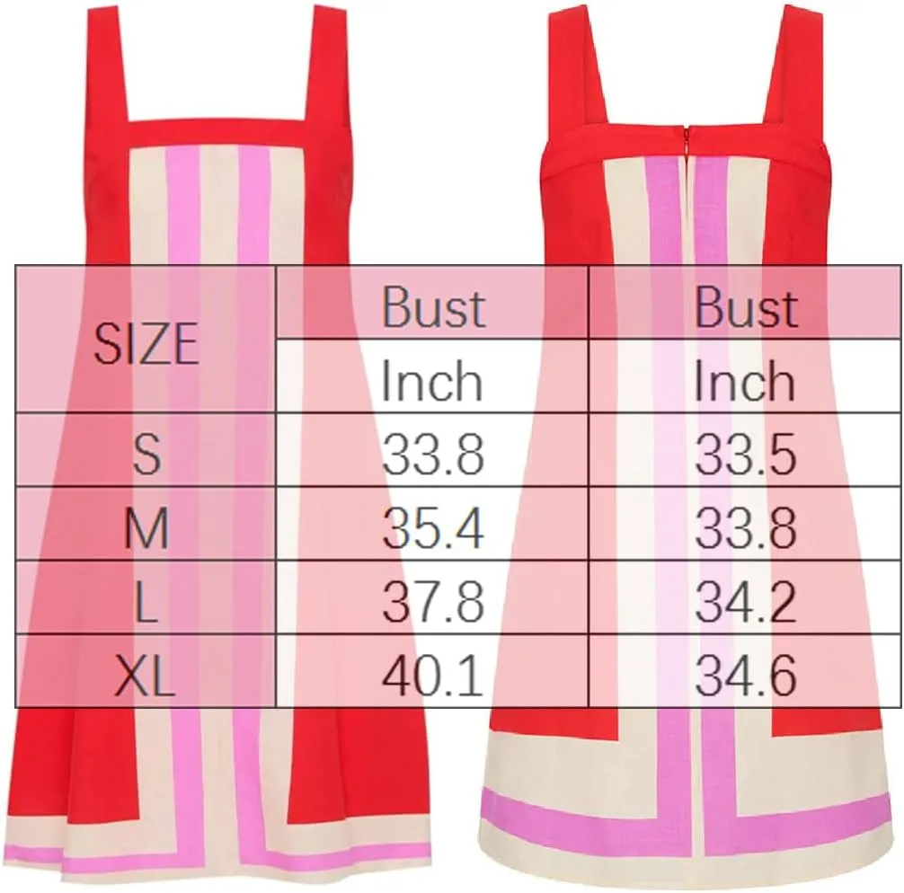Women's Boho Beach Cover Up Dress Striped Mini Dress with Shoulder Straps Summer Coverup 2025