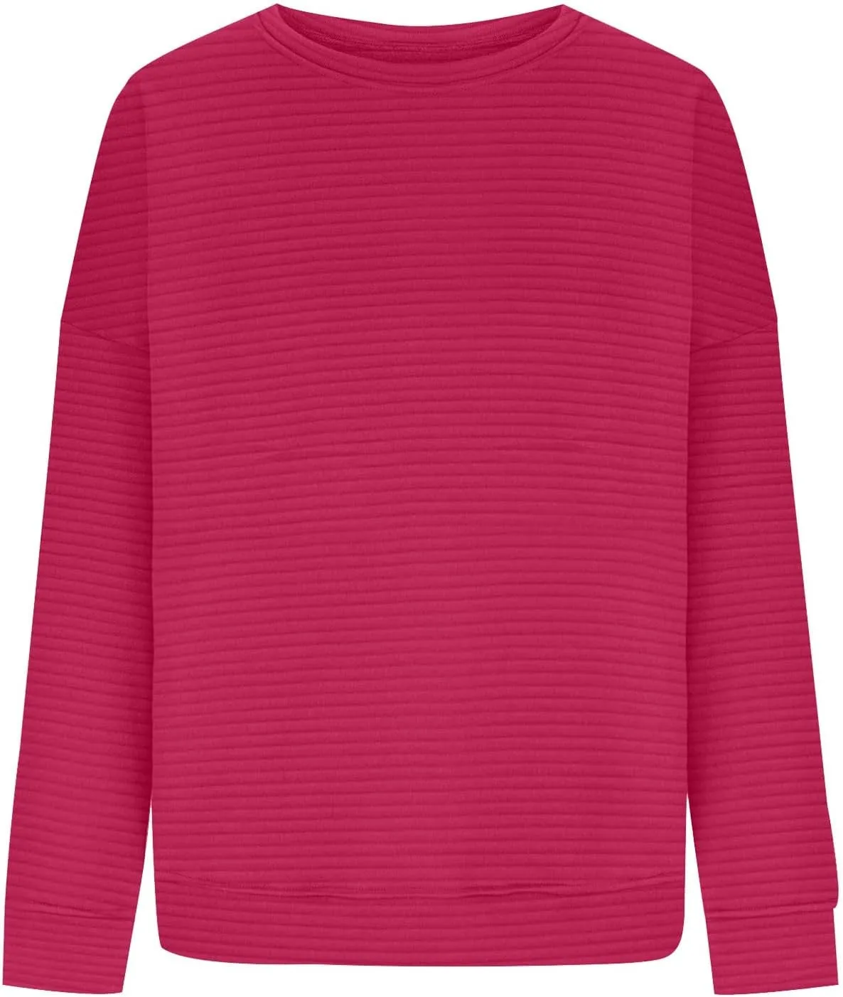 Women's Fashion Hoodies & Sweatshirts 2024 Oversized Long Sleeve Textured Sweatshirt Loose Fall Teen Girls Outfits