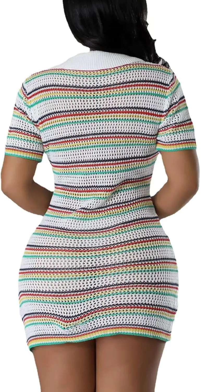 Women's Fashion Sexy Sports Vitality Slim V Neck Short Sleeveless Pleated Dress