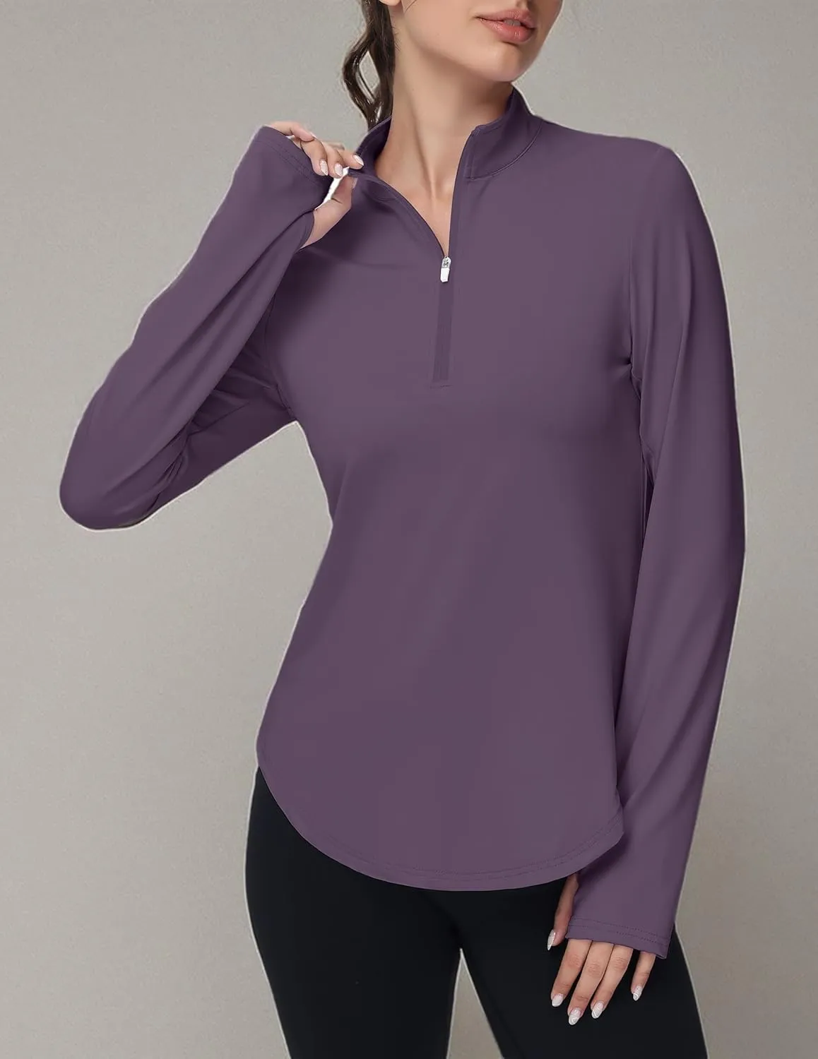 Women's Golf Polo Long Sleeve Workout Tops V Neck UPF 50  Sun Protection Quick Dry Lightweight Active Tennis Shirts
