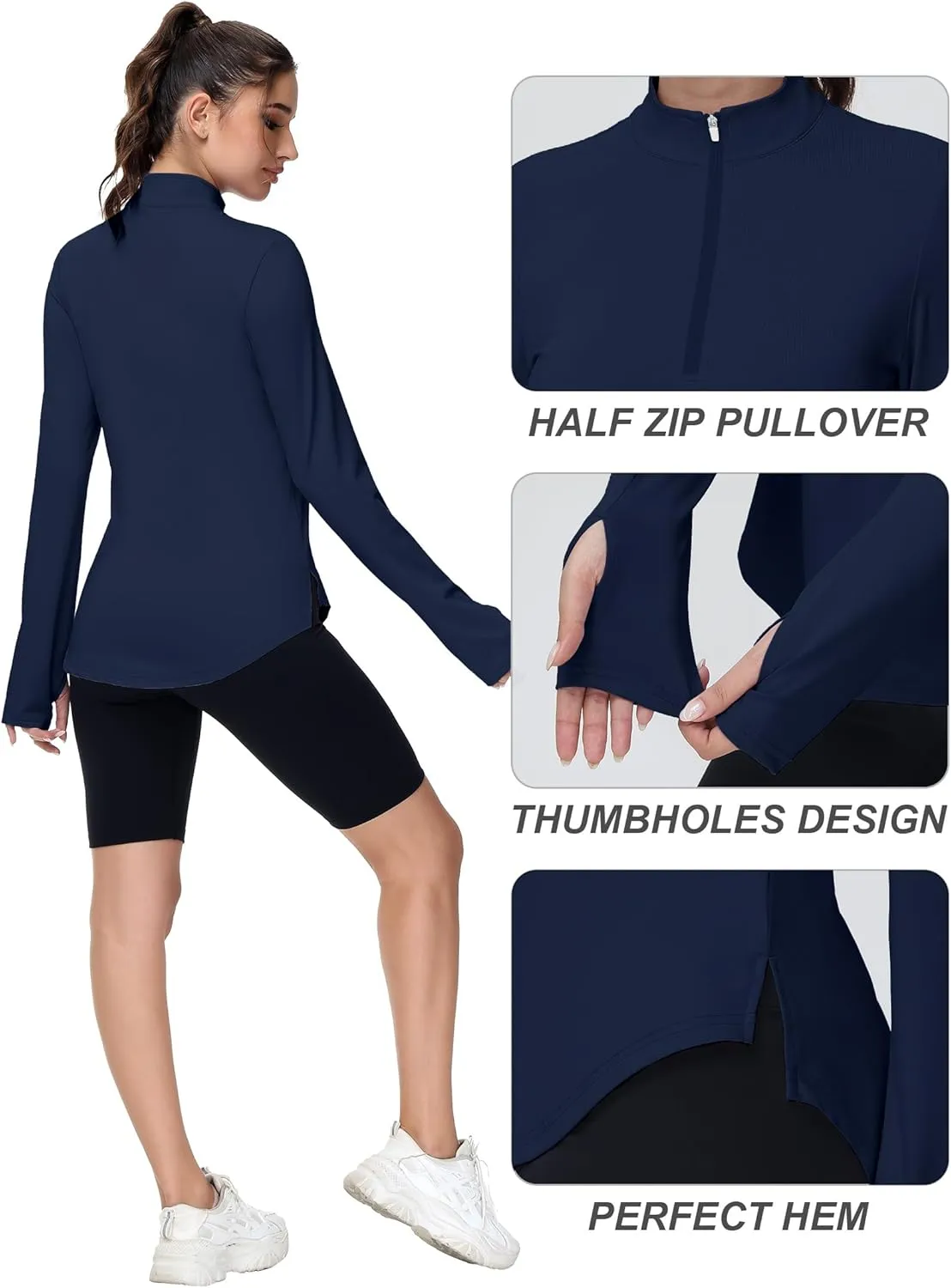 Women's Golf Polo Long Sleeve Workout Tops V Neck UPF 50  Sun Protection Quick Dry Lightweight Active Tennis Shirts
