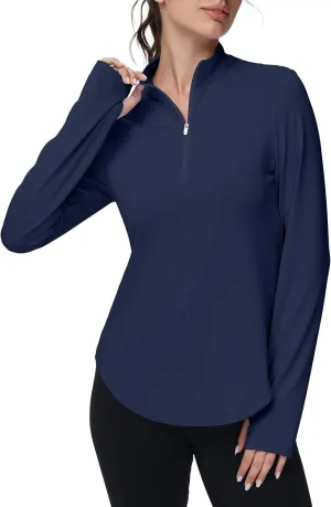 Women's Golf Polo Long Sleeve Workout Tops V Neck UPF 50  Sun Protection Quick Dry Lightweight Active Tennis Shirts