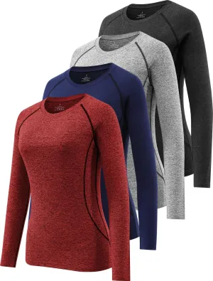 Womens Long Sleeve Moisture Wicking Tee Shirt Long Sleeve Workout Tops for Women Dry Fit Yoga Athletic Running T Shirt