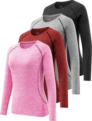 Womens Long Sleeve Moisture Wicking Tee Shirt Long Sleeve Workout Tops for Women Dry Fit Yoga Athletic Running T Shirt