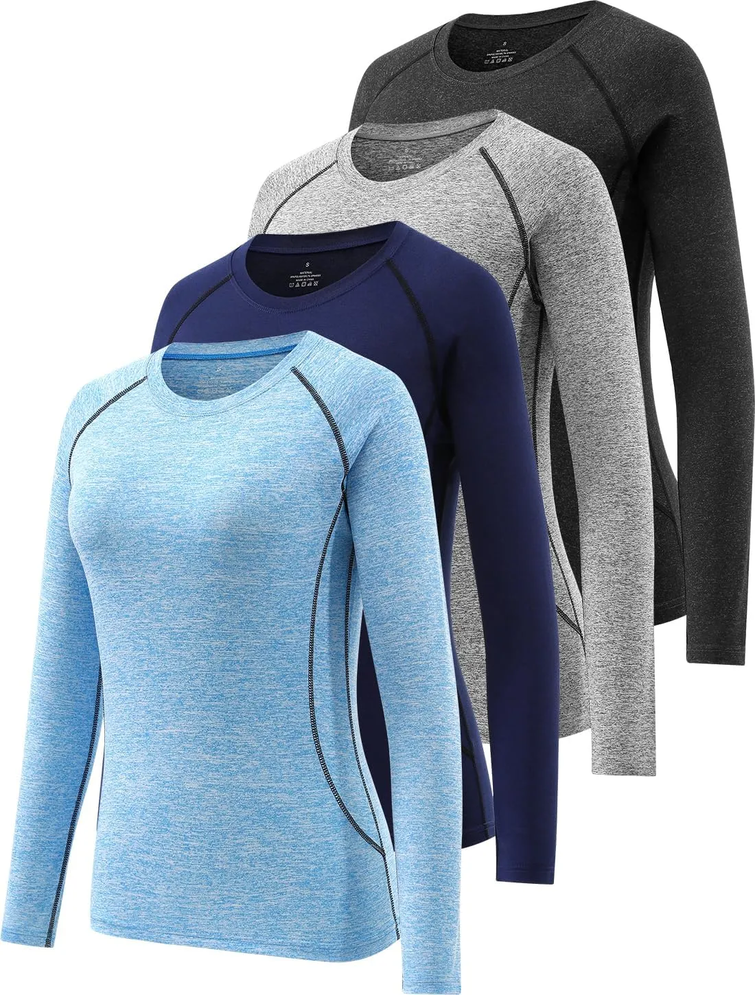 Womens Long Sleeve Moisture Wicking Tee Shirt Long Sleeve Workout Tops for Women Dry Fit Yoga Athletic Running T Shirt