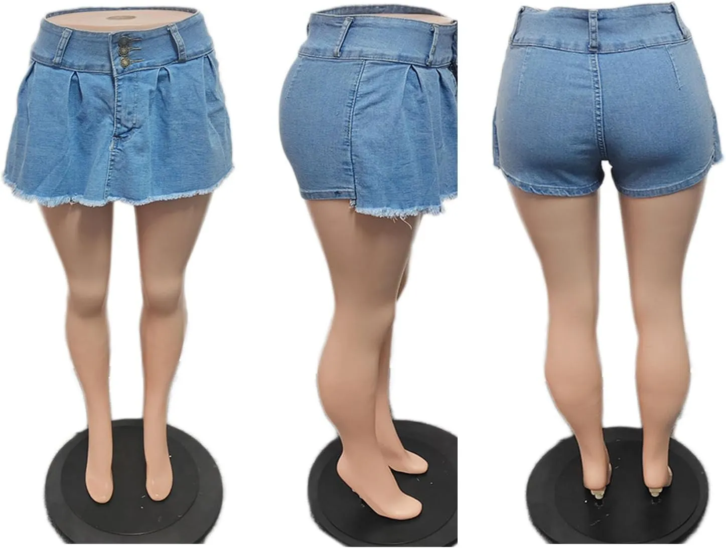 Women's Mini Jean Skirts Slit Bodycon Denim Skirt with Pockets Summer Vintage Streetwear