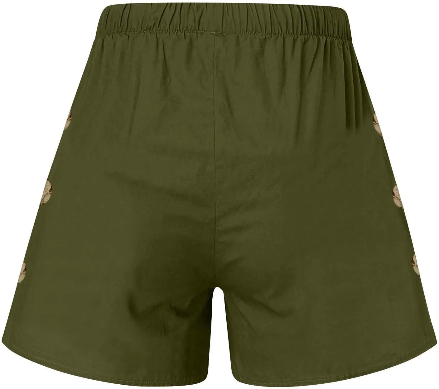Womens Shorts Comfy Drawstring High Waist Cotton Shorts Solid Lounge Summer Beach Trouser Short with Button Pockets