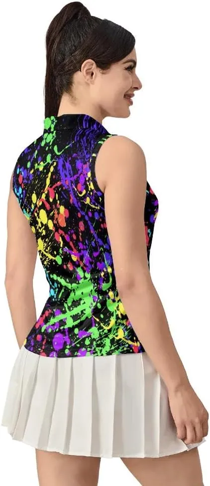 Women's Sleeveless Golf Top Golf Shirts Funny Golf Apparel Athletic Golf Moisture Wicking Sleeveless Polo Shirt