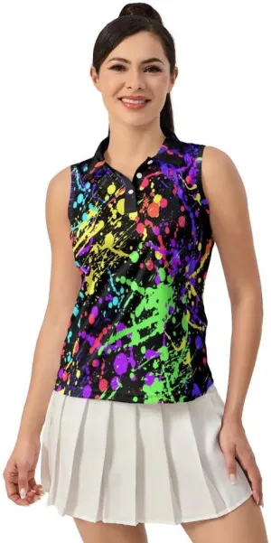 Women's Sleeveless Golf Top Golf Shirts Funny Golf Apparel Athletic Golf Moisture Wicking Sleeveless Polo Shirt