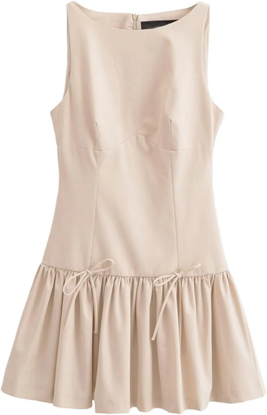 Womens Sleeveless Summer Mini Sundress Ruffle Pleated Casual Sleeveless Tank Dress Cute Going Out Bodycon Dress