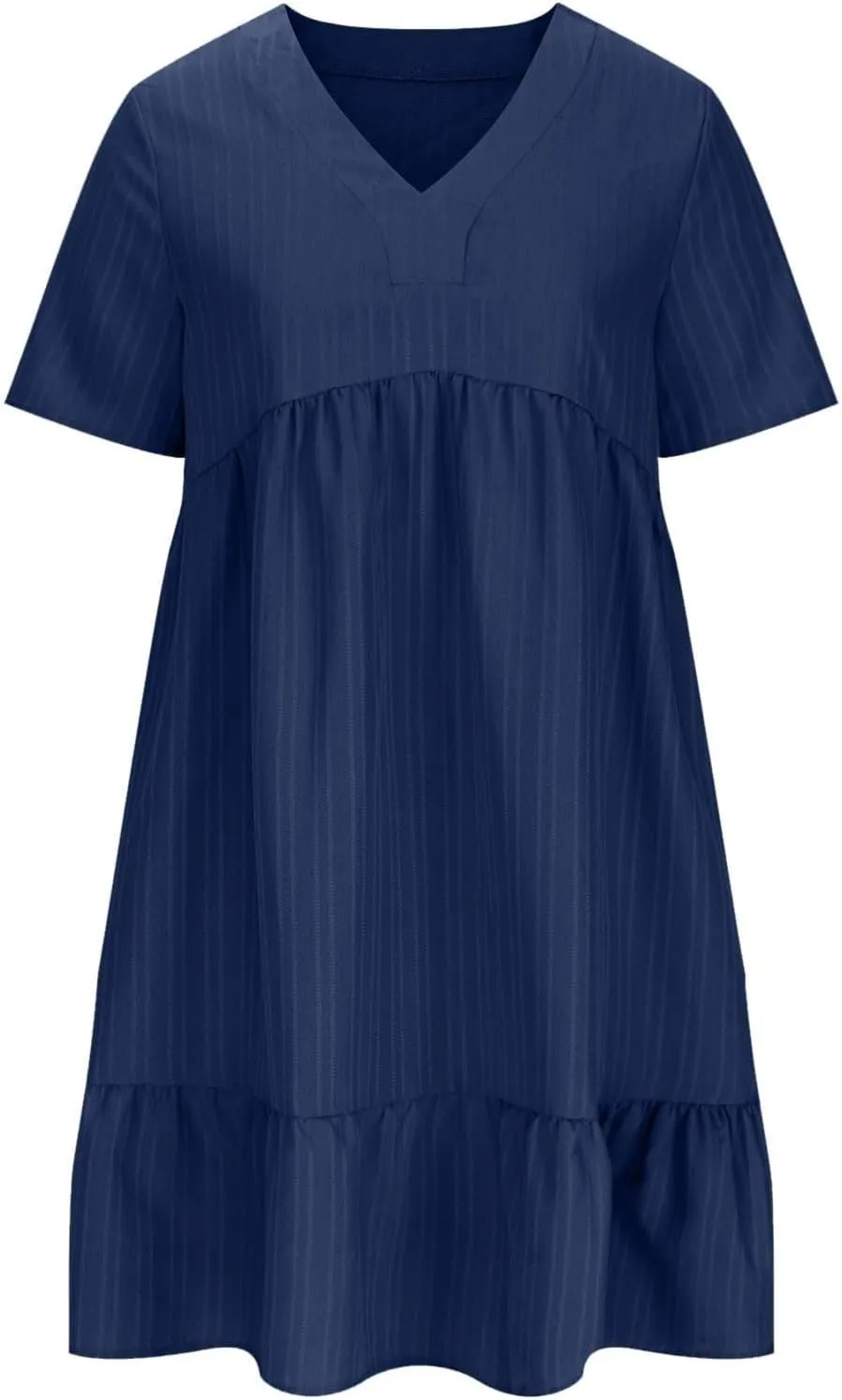 Women's Summer Dresses Casual Midi Swing Short Sleeve V Neck Tiered A Line Flowy Beach Dress Sundress 2025