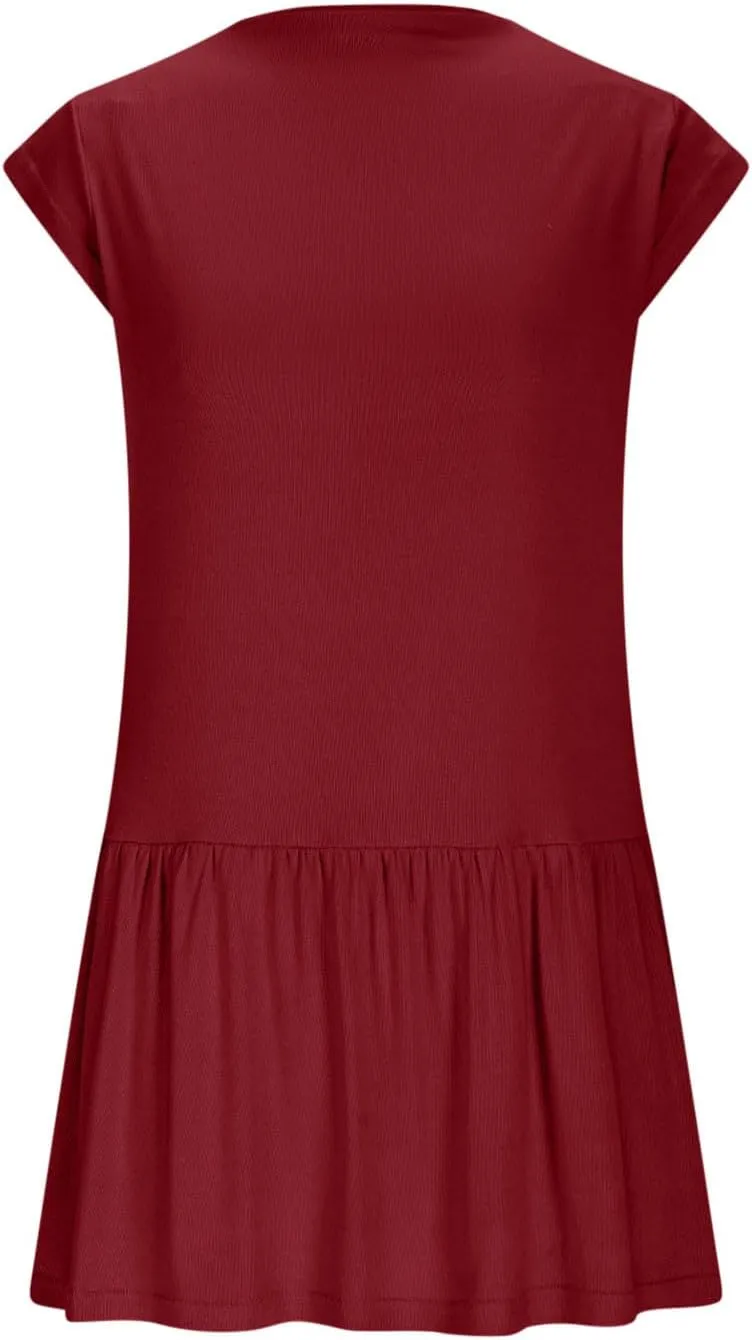 Womens Summer Modal Tank Mini Dress 2025 Fashion Stand Collar Cap Sleeve Ruffle Cute Beach Casual Vacation Dresses