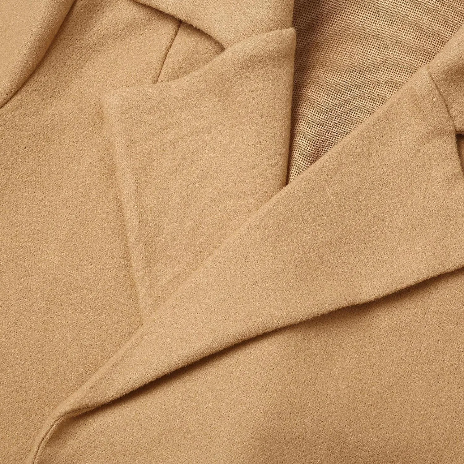 Women's Trench Coat Notch Lapel Thick Fall Winter Wrap Slim Fit Solid Wool Pea Coats Jacket with Belt (S-2XL)