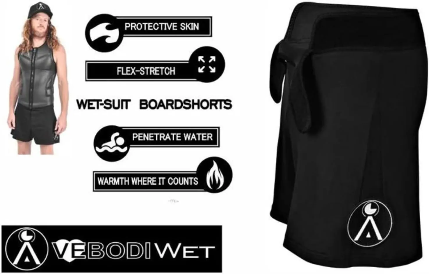 Women's Wet-Suit Boardshorts. 1.5mm Smooth Skin Neoprene Watersports Shorts/Pants. Womens. Swim Jammers. Compression Shorts
