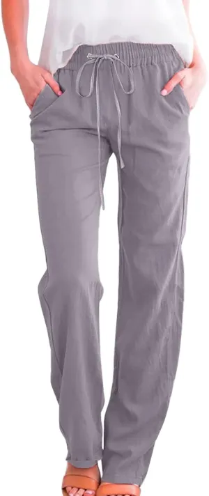 Womens Wide Leg Sweatpants Winter Streetwear Outfits Thermal with Pockets Elastic Waist Fleece Lined