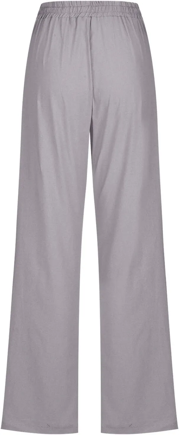 Womens Wide Leg Sweatpants Winter Streetwear Outfits Thermal with Pockets Elastic Waist Fleece Lined