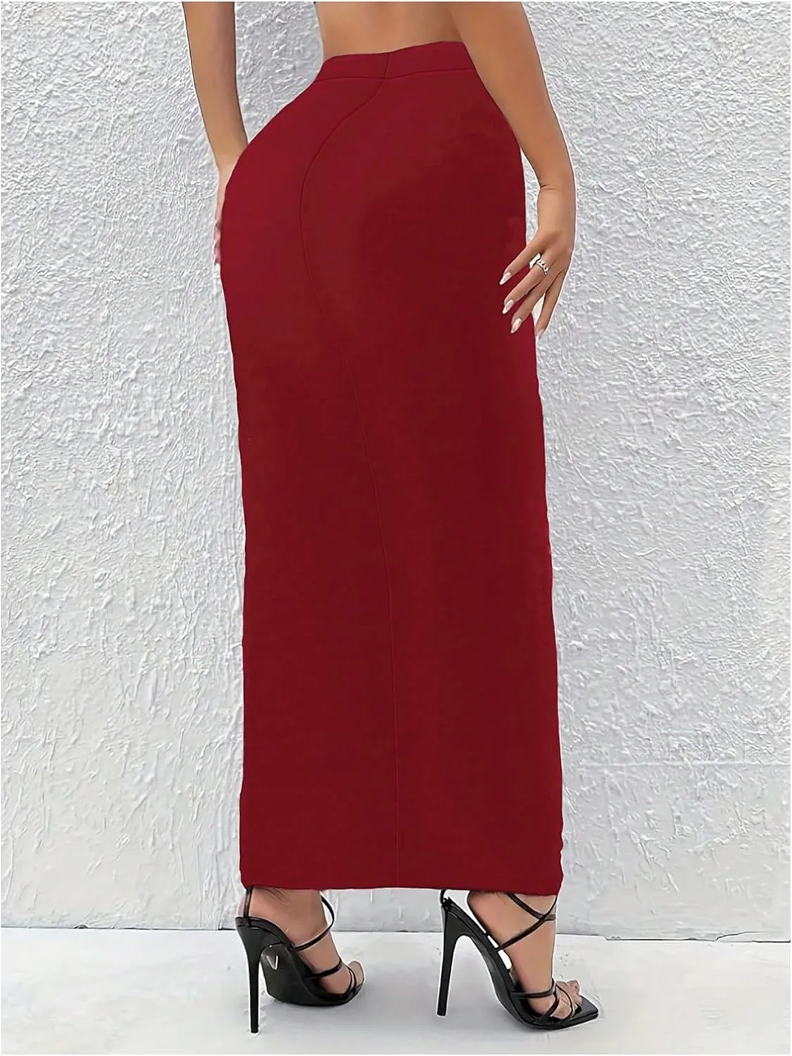Women's Y2K Bodycon Skirts High Waisted Pencil Skirts Elegant Office Long Skirt Going Out Maxi Skirts