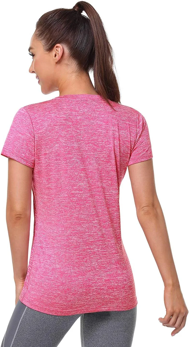Xelky 3-4 Pack Women's Dry Fit Tshirt Short Sleeve Moisture Wicking Athletic Shirts Sport Activewear Tee V Neck Workout Top