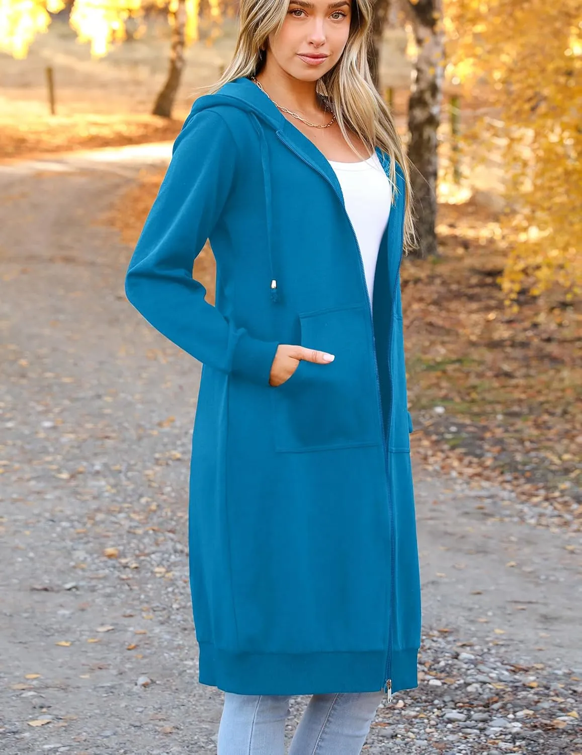 Zeagoo Women's Zip Up Hoodies Oversized Fleece Long Tunic Sweatshirts Casual Long Sleeve 2025 Fall Hoodie Jacket Coat