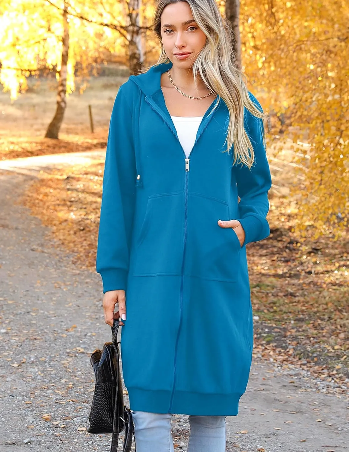 Zeagoo Women's Zip Up Hoodies Oversized Fleece Long Tunic Sweatshirts Casual Long Sleeve 2025 Fall Hoodie Jacket Coat