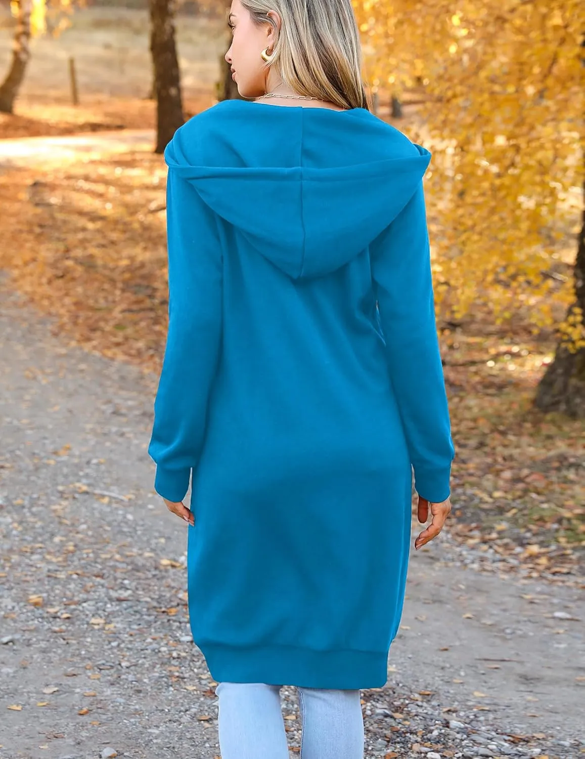 Zeagoo Women's Zip Up Hoodies Oversized Fleece Long Tunic Sweatshirts Casual Long Sleeve 2025 Fall Hoodie Jacket Coat