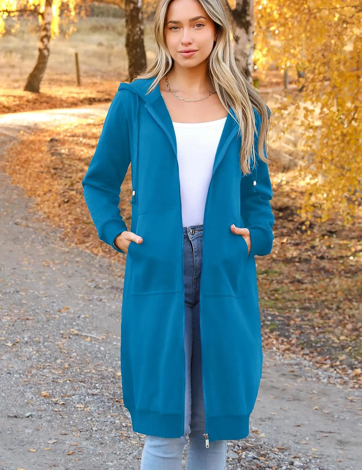 Zeagoo Women's Zip Up Hoodies Oversized Fleece Long Tunic Sweatshirts Casual Long Sleeve 2025 Fall Hoodie Jacket Coat
