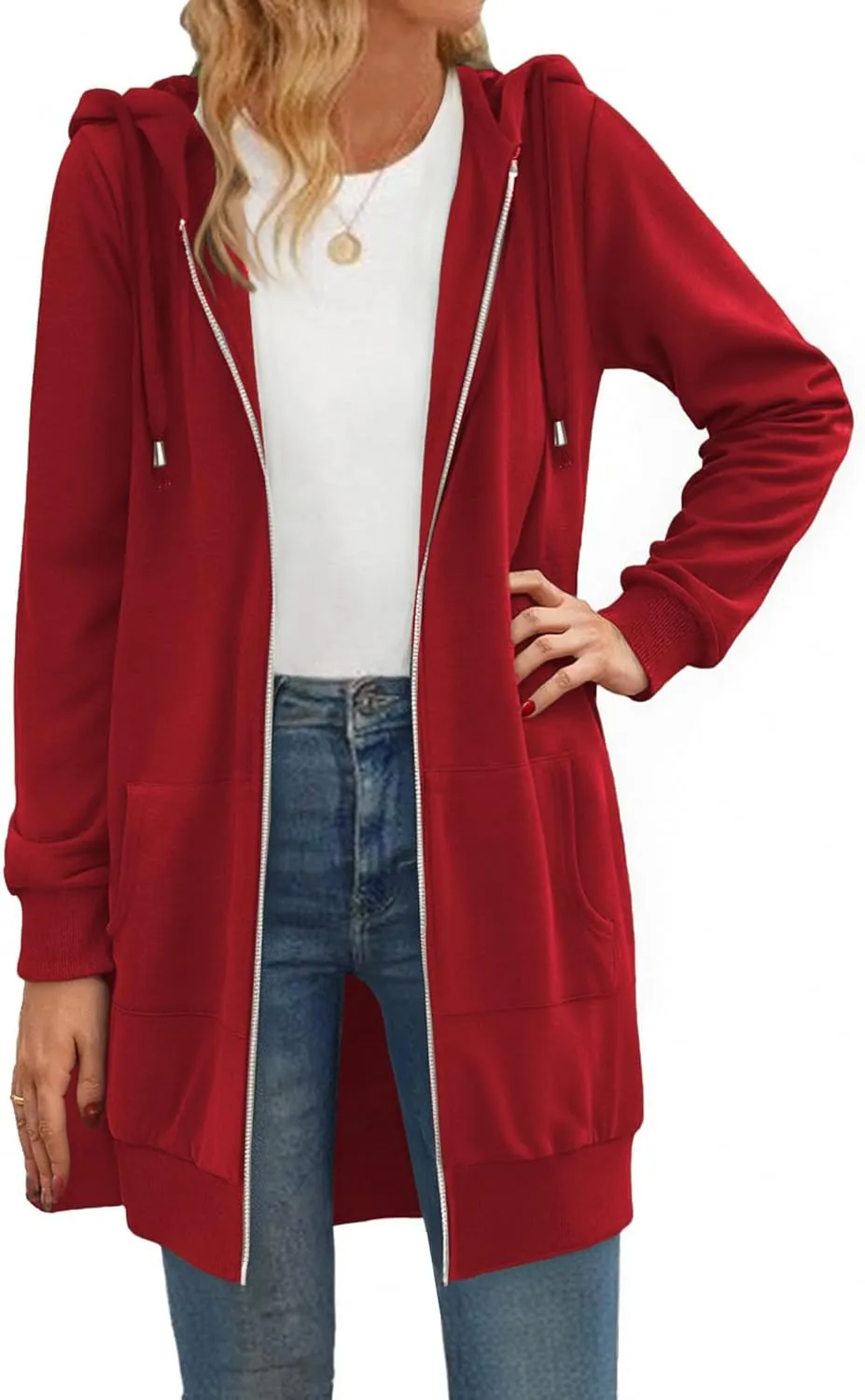 Zeagoo Zip Up Hoodies For Women Long Sleeve Oversized Sweatshirts Casual Lightweight Fleece Jackets With Pockets